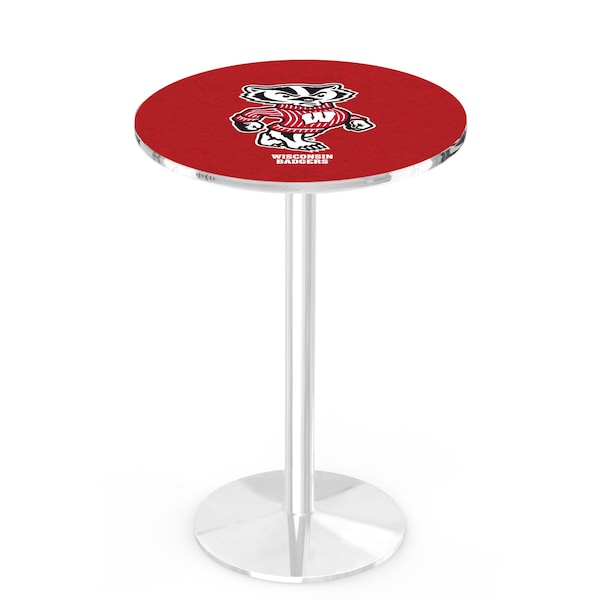42" Chrome Wisconsin "Badger" Pub Table